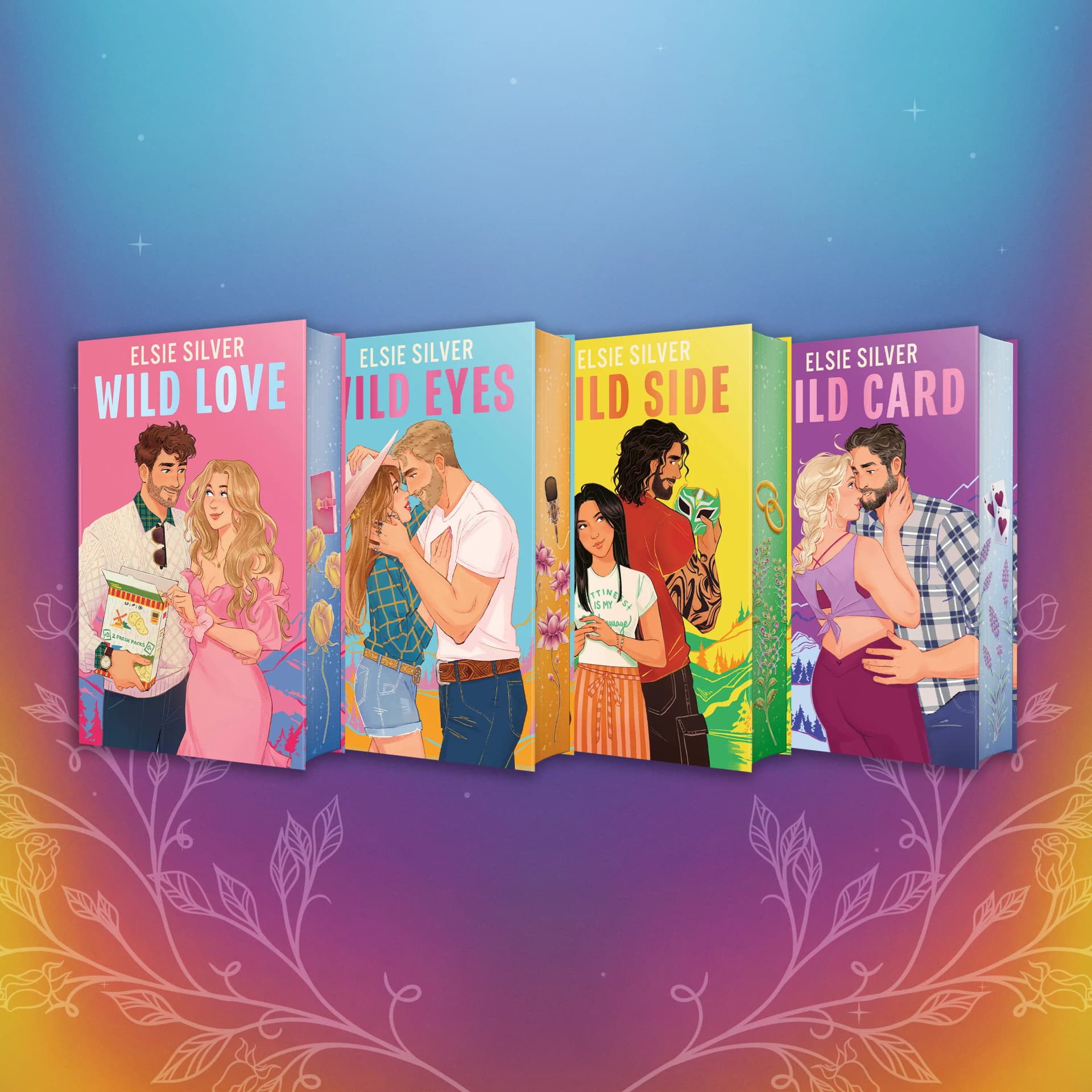 Cover of Wild Love, Wild Eyes, Wild Side, and Wild Card (Books 1-4 in the Rose Hill series)